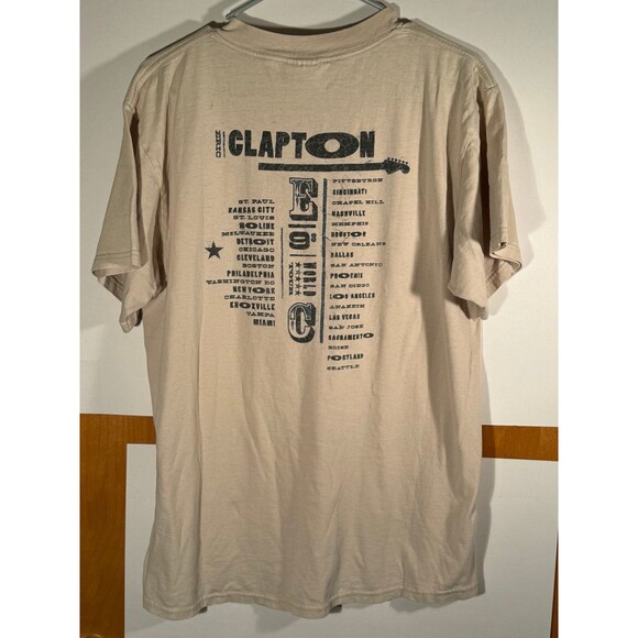 Vintage Eric Clapton World Tour 1998 Pilgrim Tan Shirt Large L Tultex - Picture 6 of 8